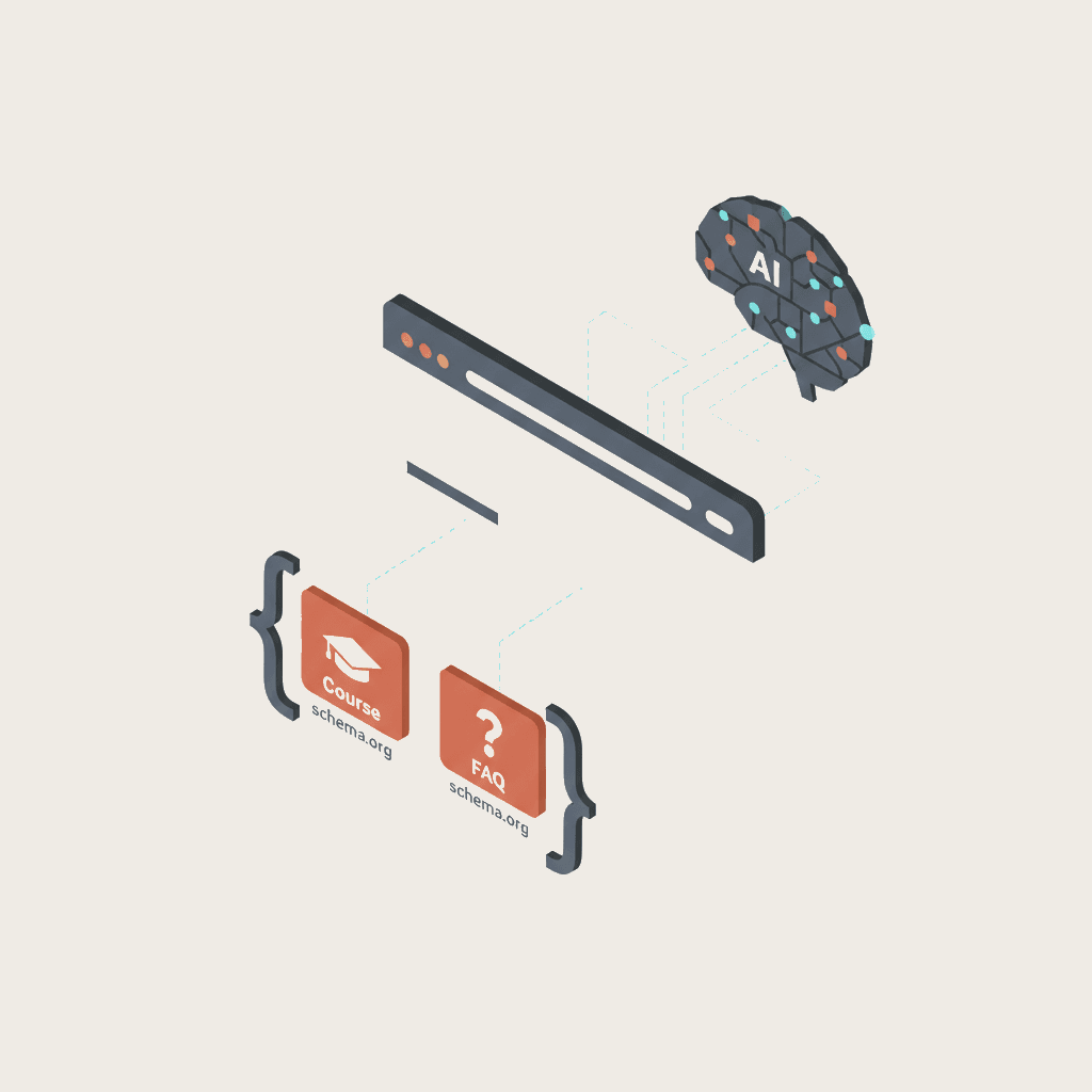 Schema.org structured data for university visibility in AI search engines