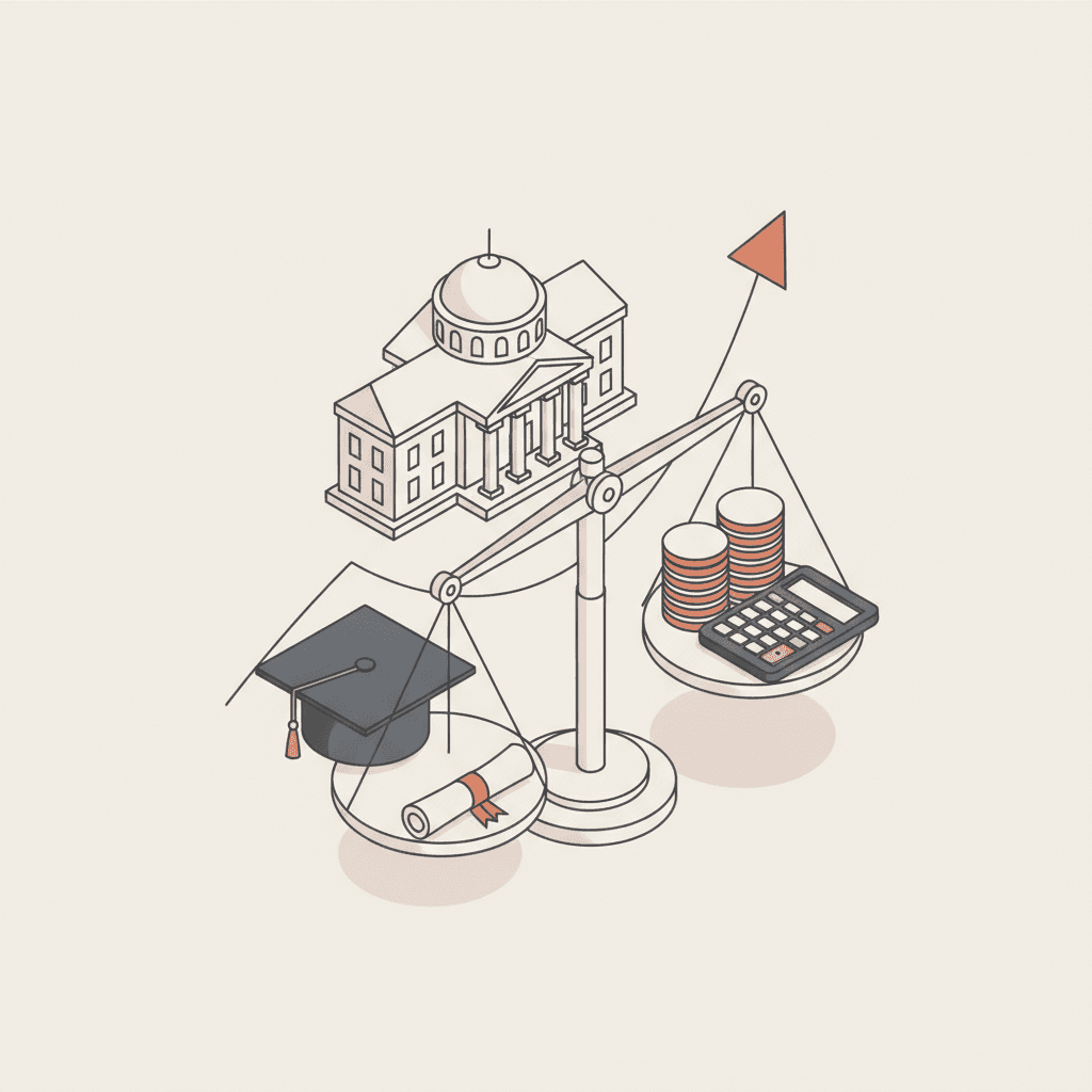 Guide ROI école privée — calculateur de retour sur investissement formation supérieure avec tableau de frais de scolarité